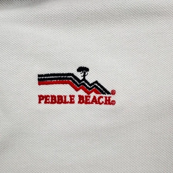 Vintage 90s Pebble Beach Golf Links IZOD Club Polo Women L Country Club * READ - Picture 4 of 8